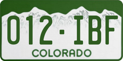 CO license plate 012IBF