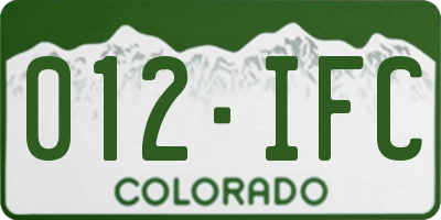 CO license plate 012IFC