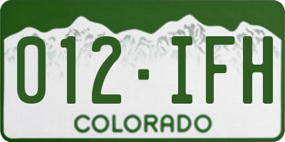 CO license plate 012IFH