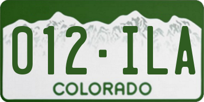 CO license plate 012ILA