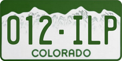 CO license plate 012ILP