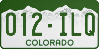 CO license plate 012ILQ