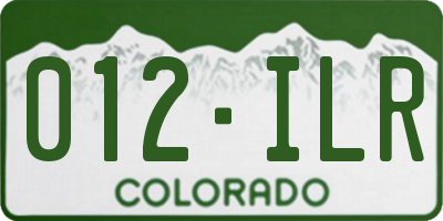 CO license plate 012ILR