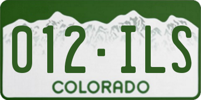 CO license plate 012ILS