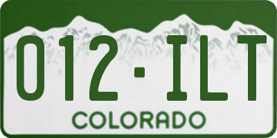 CO license plate 012ILT