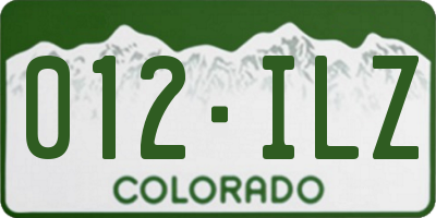 CO license plate 012ILZ