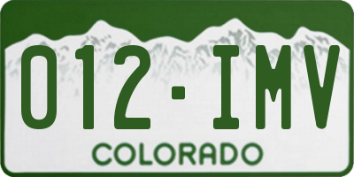 CO license plate 012IMV