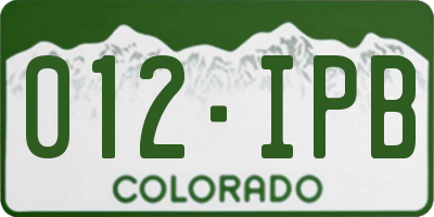 CO license plate 012IPB