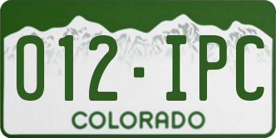 CO license plate 012IPC
