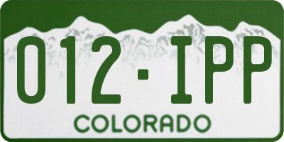 CO license plate 012IPP