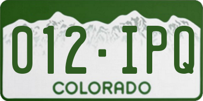 CO license plate 012IPQ