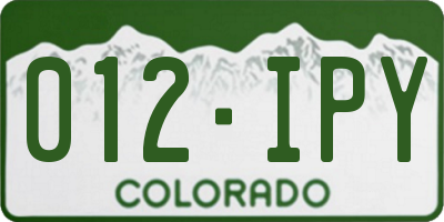 CO license plate 012IPY