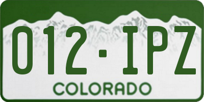 CO license plate 012IPZ