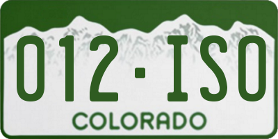 CO license plate 012ISO