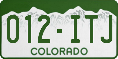 CO license plate 012ITJ