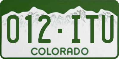 CO license plate 012ITU