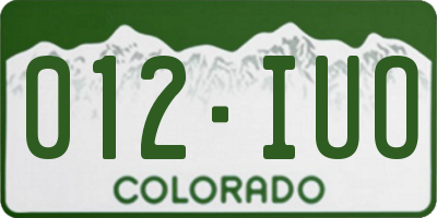 CO license plate 012IUO