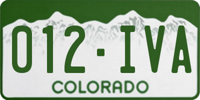 CO license plate 012IVA