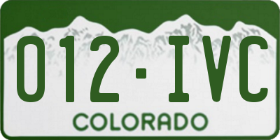 CO license plate 012IVC