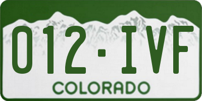 CO license plate 012IVF