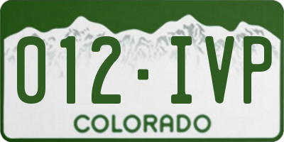 CO license plate 012IVP