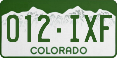 CO license plate 012IXF
