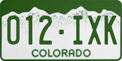 CO license plate 012IXK
