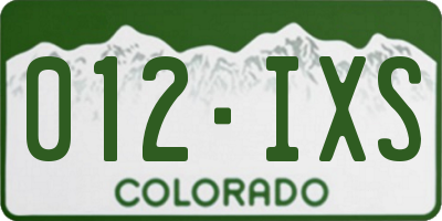 CO license plate 012IXS