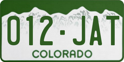 CO license plate 012JAT