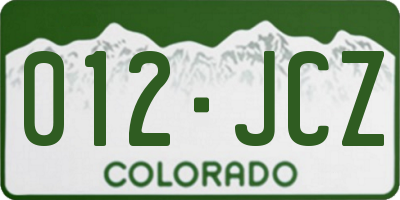 CO license plate 012JCZ