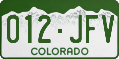 CO license plate 012JFV