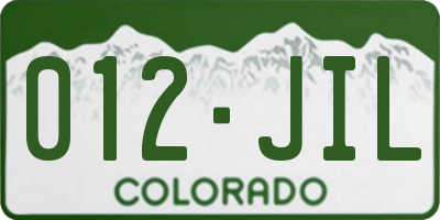 CO license plate 012JIL