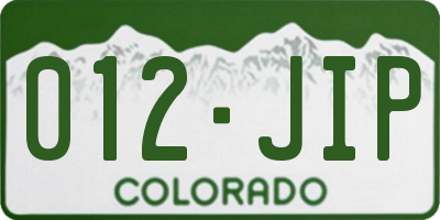 CO license plate 012JIP