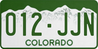 CO license plate 012JJN