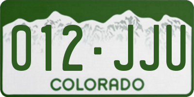 CO license plate 012JJU