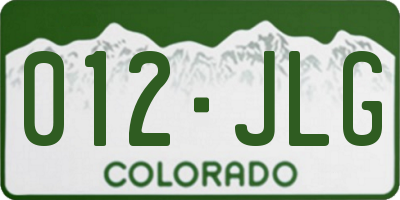 CO license plate 012JLG