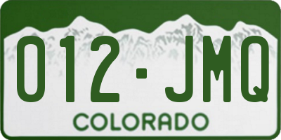 CO license plate 012JMQ