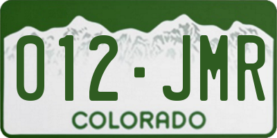 CO license plate 012JMR