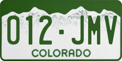 CO license plate 012JMV