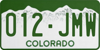 CO license plate 012JMW