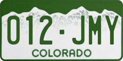 CO license plate 012JMY