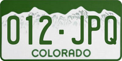 CO license plate 012JPQ