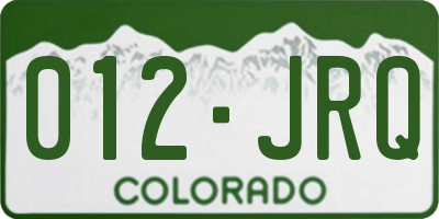 CO license plate 012JRQ