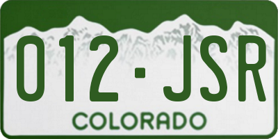 CO license plate 012JSR