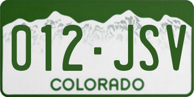 CO license plate 012JSV