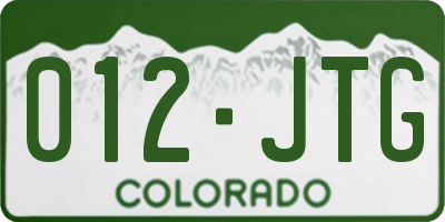 CO license plate 012JTG