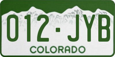 CO license plate 012JYB