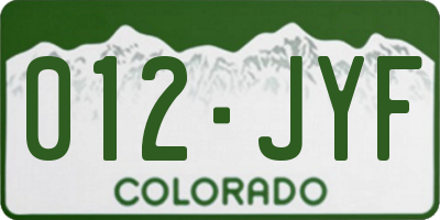 CO license plate 012JYF