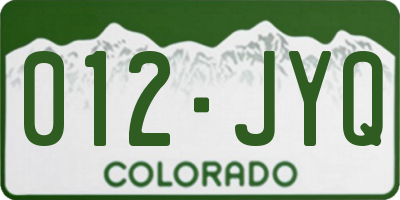 CO license plate 012JYQ