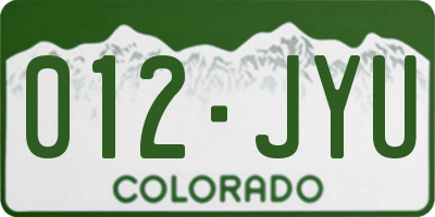 CO license plate 012JYU